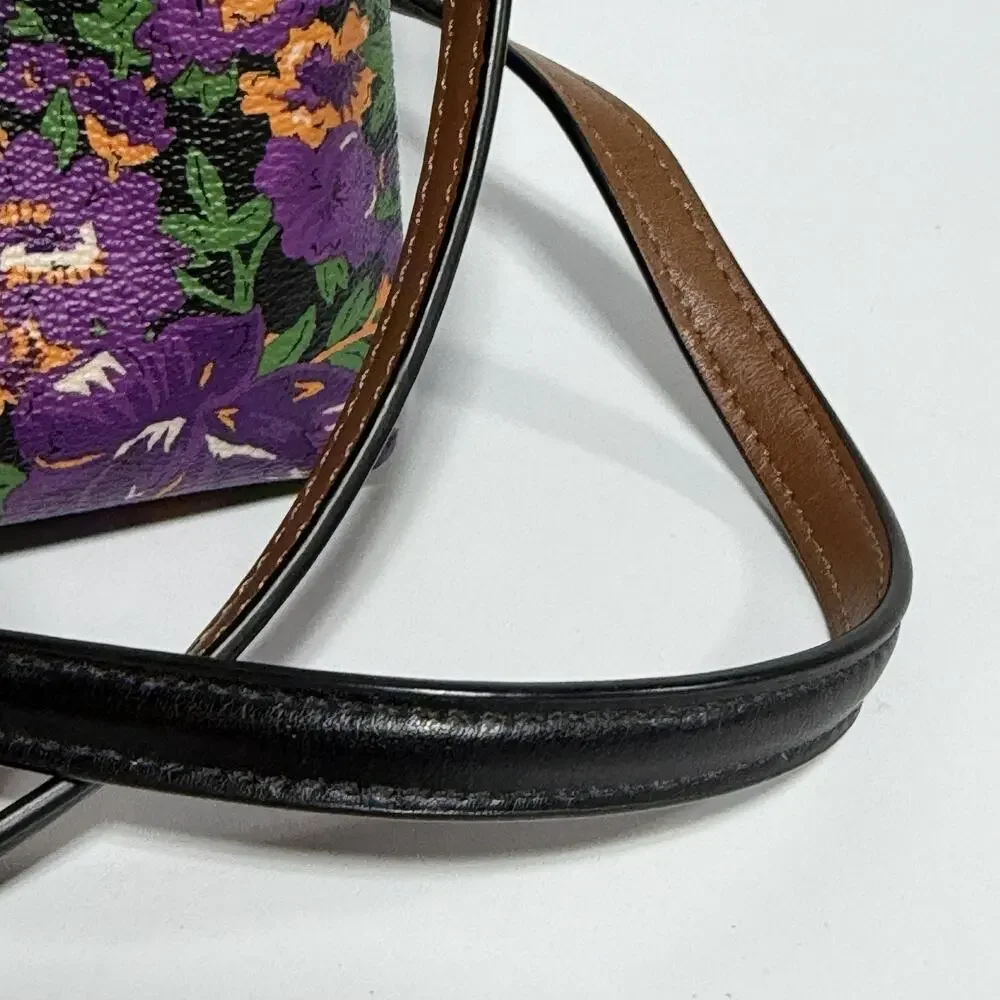 Coach Rose Meadow PURPLE FLORAL Layla Convertible Crossbody Clutch Purse F57922 - Picture 8 of 10